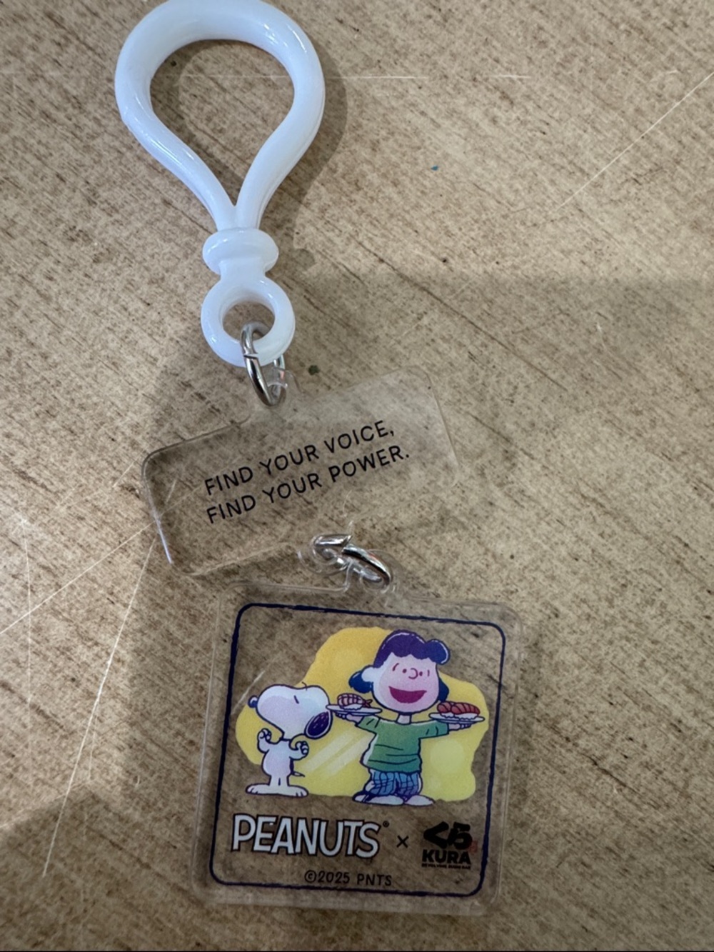 Kura Sushi Peanuts X Acrylic Keychain Lucy Snoopy 2025